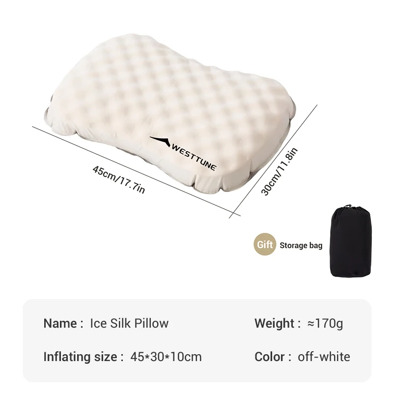 WESTTUNE Camping Inflatable Pillow Portable Compressible Folding Ice Sillky Pillow Outdoor Travel Pillow for Neck Lumbar Support - Image 7