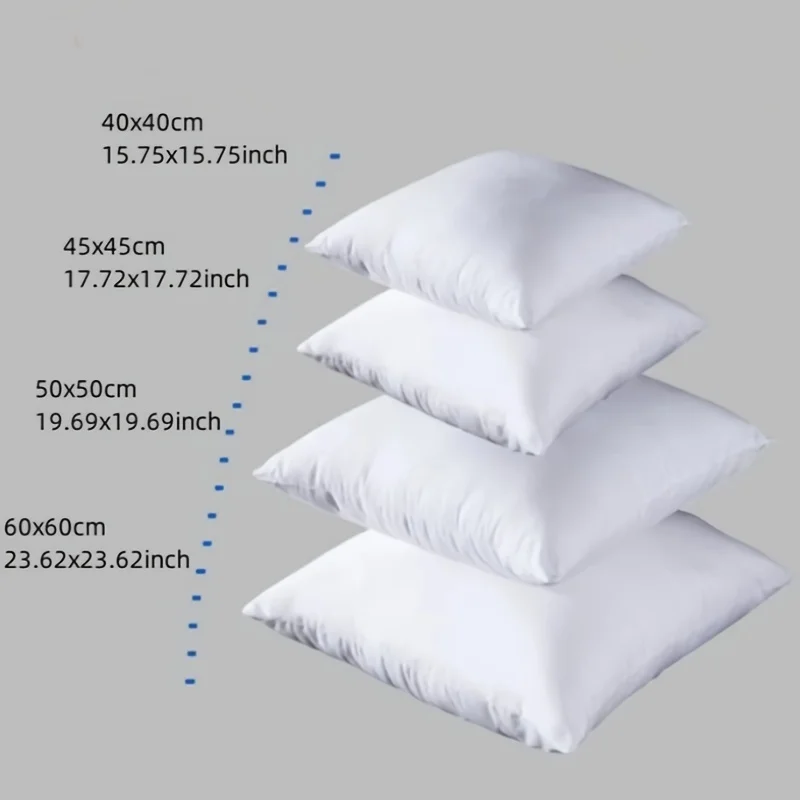 Standard White Bounce Back Pillow Cushion Core Sofa Car Seat Home Interior Decor Pillows 30x30/40x40/45x45/60x80cm