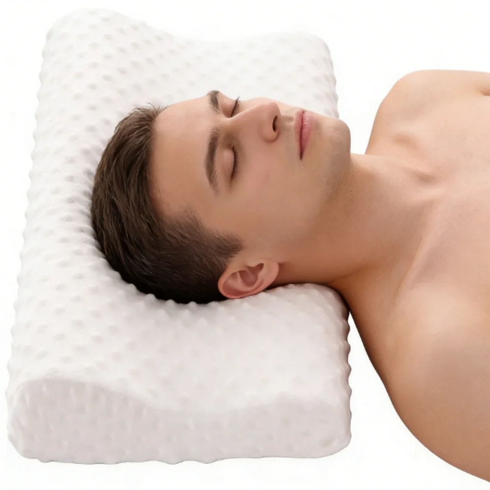 Memory Foam Sleeping Pillow Adjustable Side Sleeping Pillow Relieve Neck and Shoulder Pain Orthopedic Curve Neck Support - Image 3