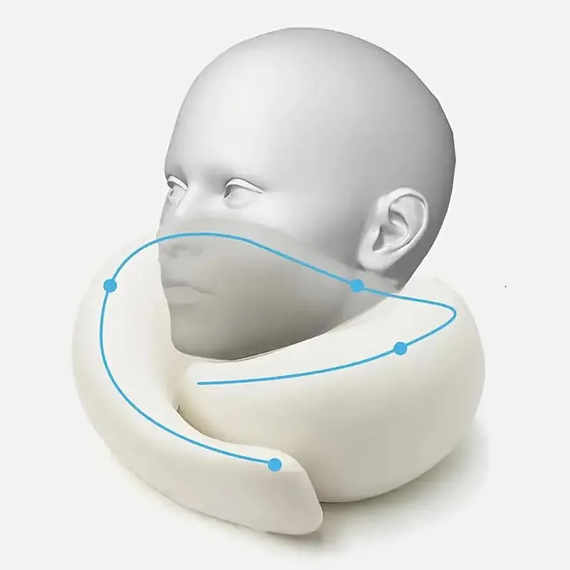 Travel Neck Pillow Memory Foam U-shaped Pillow Snail Style Travel Neck Support Portable Adjustable Soft Noon Break Sleep Pillows - Image 2