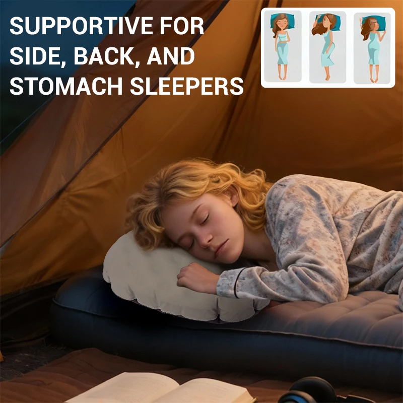 WESTTUNE Camping Inflatable Pillow Portable Compressible Folding Ice Sillky Pillow Outdoor Travel Pillow for Neck Lumbar Support - Image 5