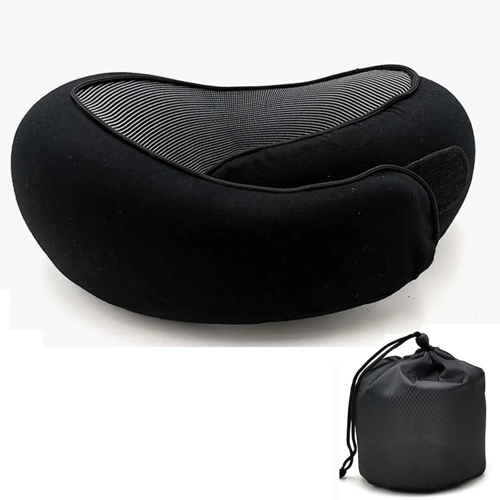 Travel Neck Pillow Memory Foam U-shaped Pillow Snail Style Travel Neck Support Portable Adjustable Soft Noon Break Sleep Pillows - Image 8