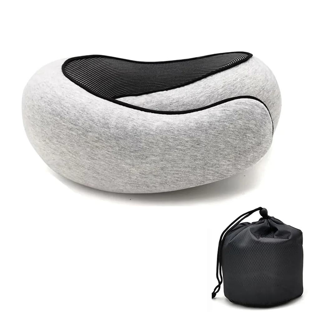 Travel Neck Pillow Memory Foam U-shaped Pillow Snail Style Travel Neck Support Portable Adjustable Soft Noon Break Sleep Pillows - Image 10